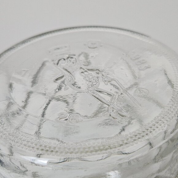 1983 Mr. Peanut Clear Glass Canister Planters Jar with Lid Logo Bottom Set of 2 - Picture 6 of 9